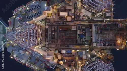 Wallpaper Mural Areal top view of offshore jack up rig and offshore platform during sunset for oil and gas exploration and production. 
 Torontodigital.ca