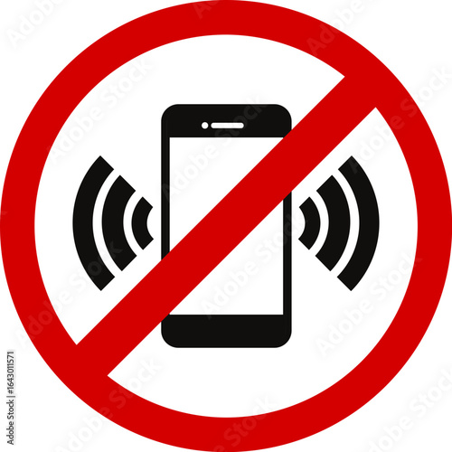 smartphone with sound off icon. No sound sign for mobile phone. Volume off or mute mode symbol. Please silence your mobile device. Quiet zone vector icon.Isolated prohibition sign : do not talk,