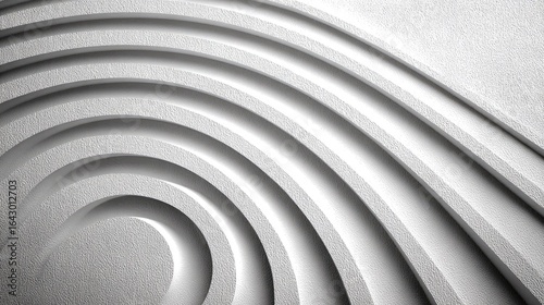 Wallpaper Mural Concentric, grayscale curves form an arc on a textured surface Torontodigital.ca