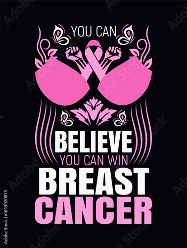 You can believe you can win breast cancer awareness support and hope image