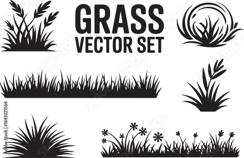 Fresh grass silhouettes for nature designs