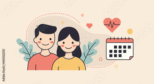 Birth Control Awareness Vector Illustration, Flat Health Education Design