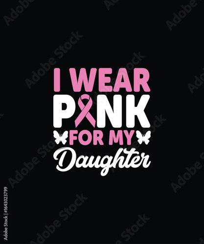 In october, we wear pink for breast cancer awareness with pink ribbon symbol