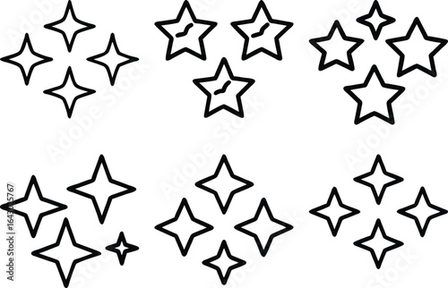Star Rating Icons Set Graphic Design Elements Website App