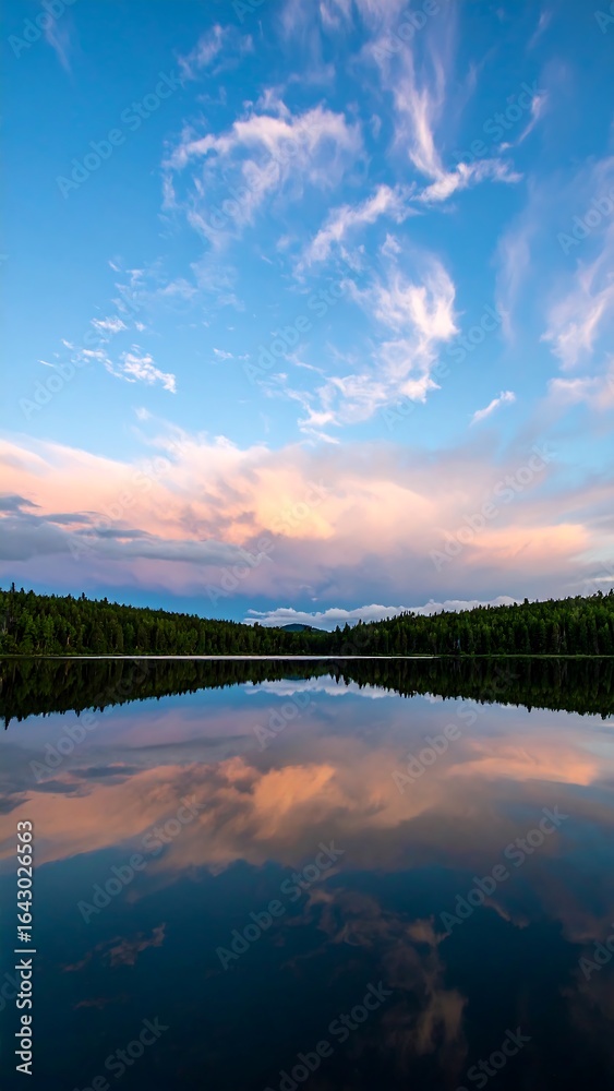 Fototapeta premium Serene sunset over still lake
