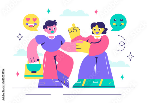 Emotional Intelligence Vector Illustration featuring Controlling Feelings and Emotions with Logical Thinking, Empathy, Social Skills and Mental Health