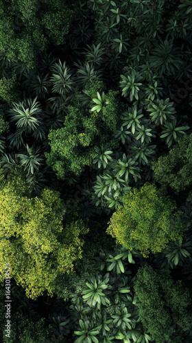 Aerial View of Lush Green Forest Canopy

