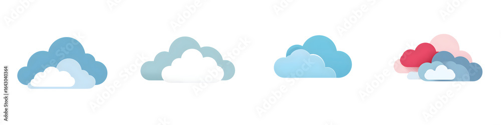 Cartoon Clouds Set: Cute Sky Weather Icons Cartoon Clouds Set: Cute Sky Weather Icons