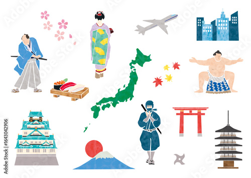 日本イラスト（水彩風）