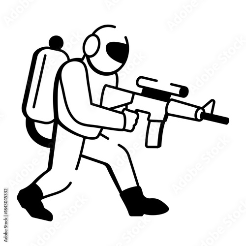 A sketchy style icon depicting soldier


