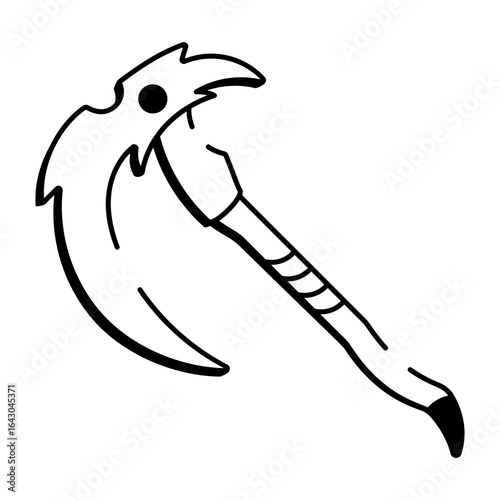 A doodle style icon showing scythe weapon
