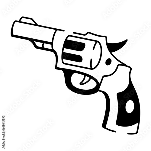 A drawing style icon depicting revolver
