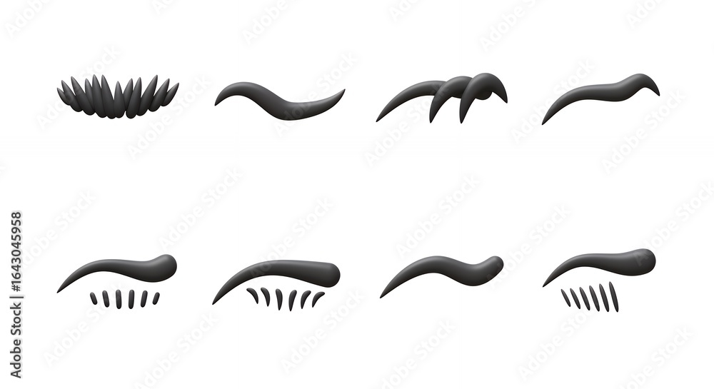 Naklejka premium Collection of stylized eyebrows and eyes graphic design elements