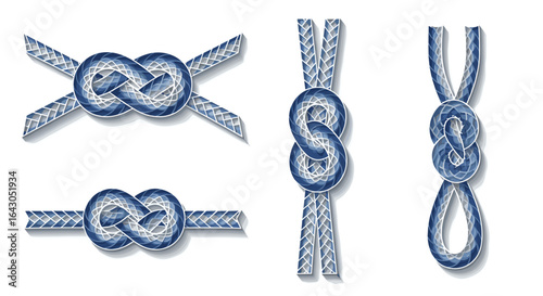 Various types of knots and their uses in rope tying techniques