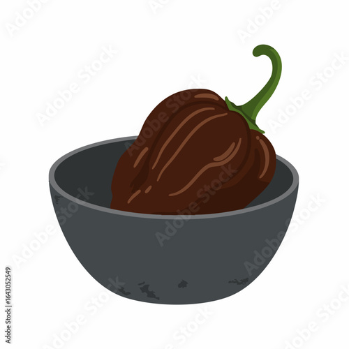 Dark Chocolate Habanero Pepper in Rustic Bowl