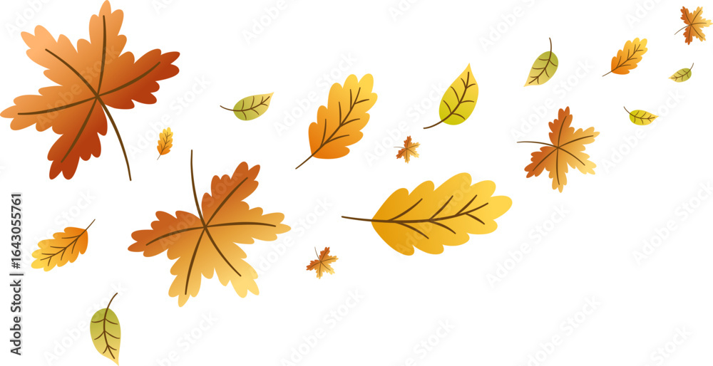 Obraz premium Falling autumn leaves vector