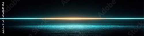 Blue laser light effect with a thin glowing energy beam moving from left to right across a dark black background, vector illustration, isolated and transparent