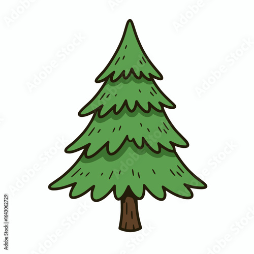 Hand-Drawn Evergreen Fir Tree: A Whimsical Forest Icon