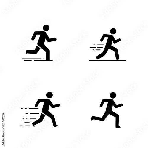 Running black filled icon set