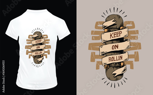 Street skating typography vector tshirt design