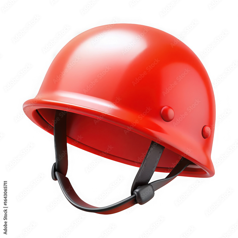Fototapeta premium 3d red hard hat safety helmet isolated on transparent background