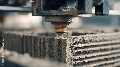 Fototapeta Naklejka Na Ścianę i Meble -  Creating 3d Printed Object with Layered Concrete Material