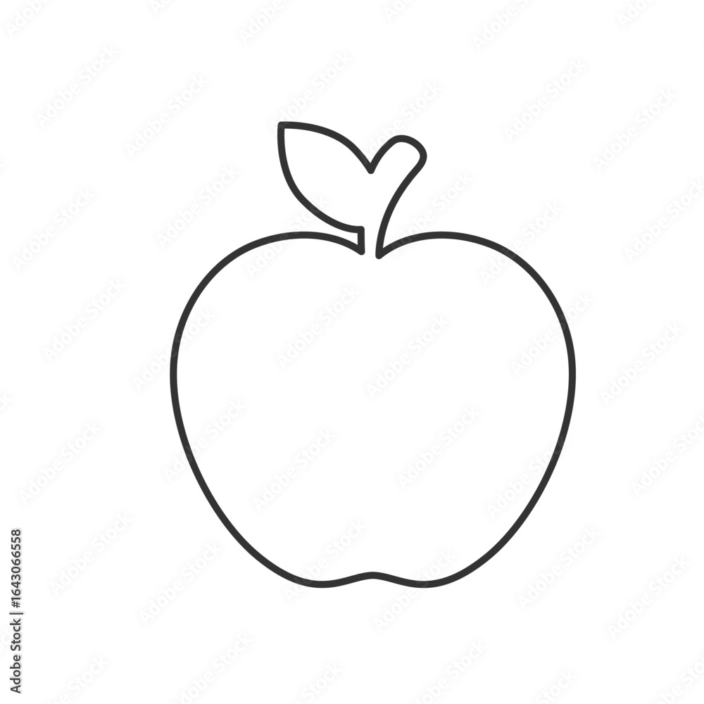 Black outline of an apple for children’s illustrations, school themes, coloring pages, and DIY projects – simple and clear design perfect for educational and creative activities. Black outline of an apple for children’s illustrations, school themes, coloring pages, and DIY projects – simple and clear design perfect for educational and creative activities.