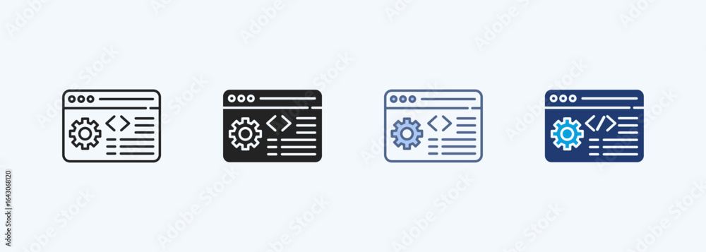 Fototapeta premium Web Development Multiple Style Icon Collection