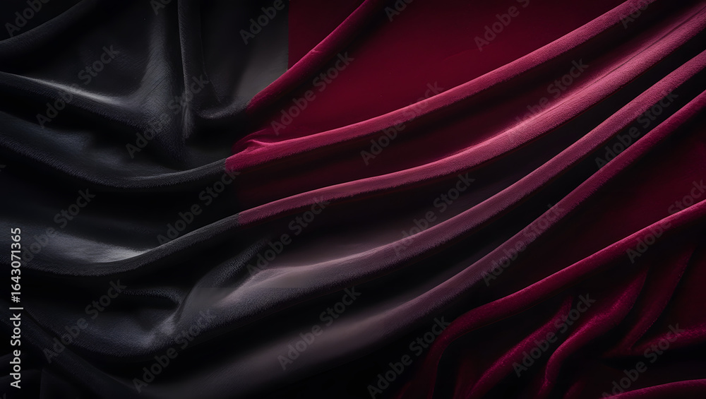Fototapeta premium Charcoal Black to Deep Crimson Velvet Gradient – Cinematic Luxury 16:9 Background for High-End Visuals