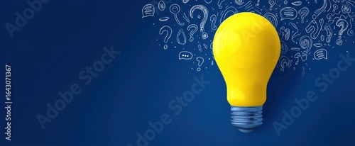 The yellow lightbulb illuminating ideas and inspiring creative solutions.