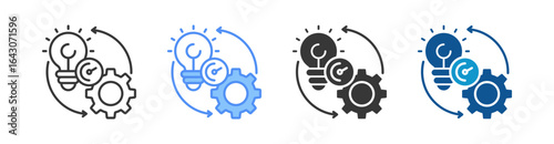 Implementation Icon Set Multiple Style Collection