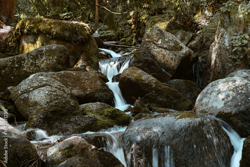 water flowing in the rocks