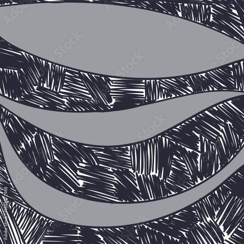 The art consists of wavy masses, partly grey or shaded.