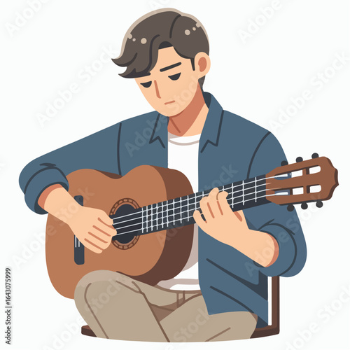 young man playing guitar