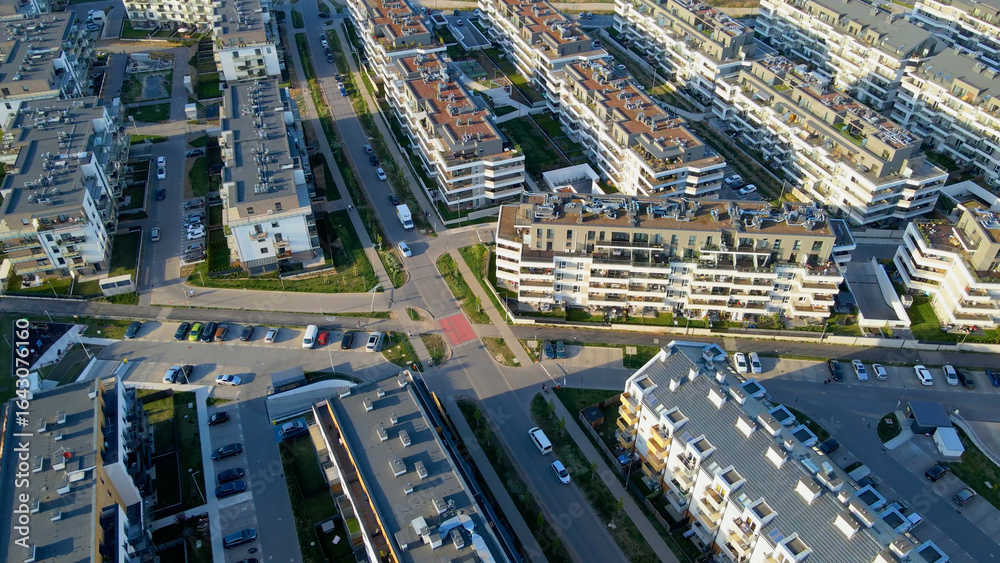 Fototapeta premium Modern residential complex mortgage new infrastructure