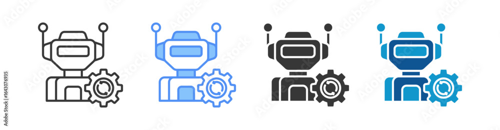 Obraz premium Robotics Icon Set Multiple Style Collection