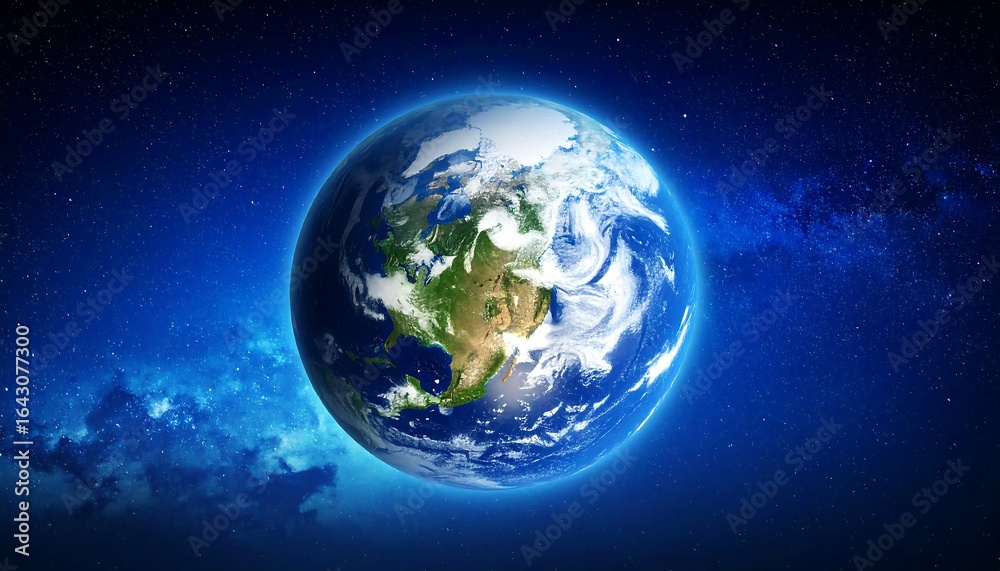 Fototapeta premium Earth in space, detailed view (1)