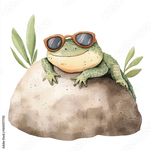a cute Chubby lizard lying lazily on a rock