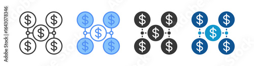 Business Model Icon Set Multiple Style Collection