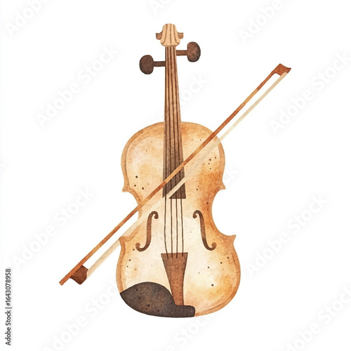 a cute classic violin with bow