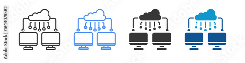 Cloud Network Icon Set Multiple Style Collection