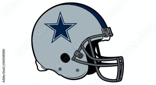 High-quality vector graphic of an American football helmet, perfect for sports-themed designs, websites, and presentations.  Download this crisp PNG for immediate use in your projects.  The helmet is