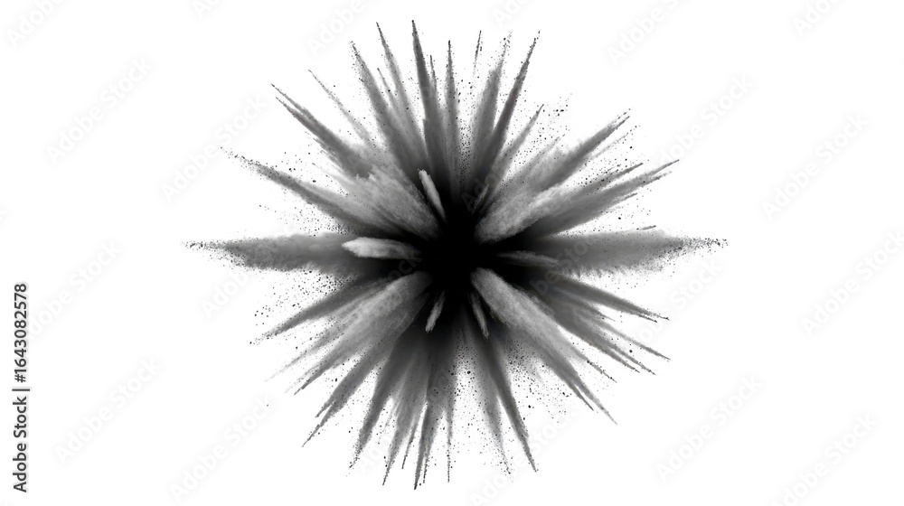 Obraz premium Dynamic explosion effect with sharp, spiky edges and cloud like appearance, creating dramatic visual impact. This design can be used for various creative projects