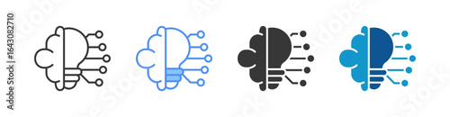 Machine Learning Icon Set Multiple Style Collection