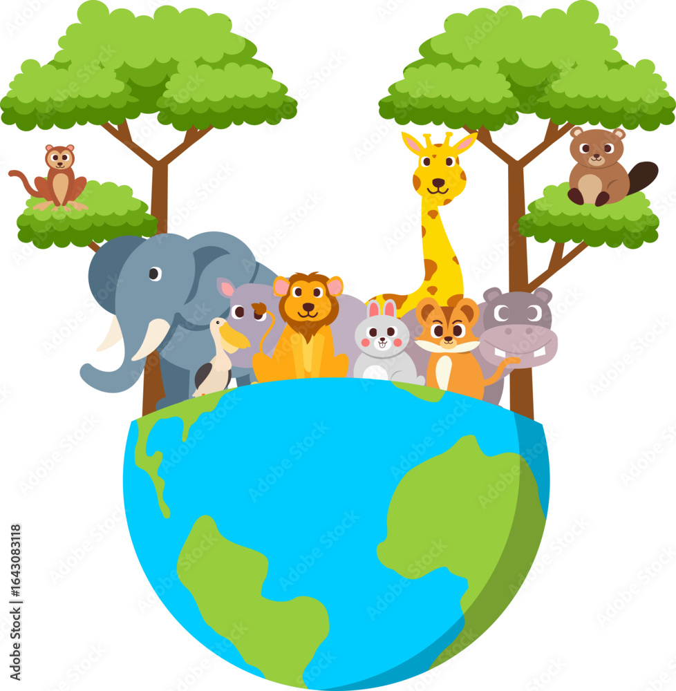 Obraz premium World Wildlife Day Illustration
