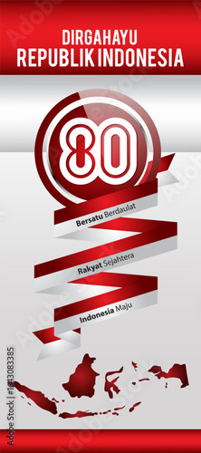 In commemoration of the 80th anniversary of Indonesian Independence day, the government adopted the main theme "United Sovereignty, Prosperous People, Advanced Indonesia"