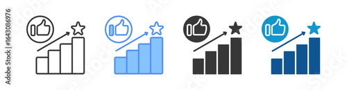 Popularity Icon Set Multiple Style Collection