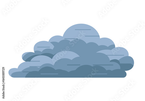 Stylized Gray Cumulus Cloud Formation Illustration.