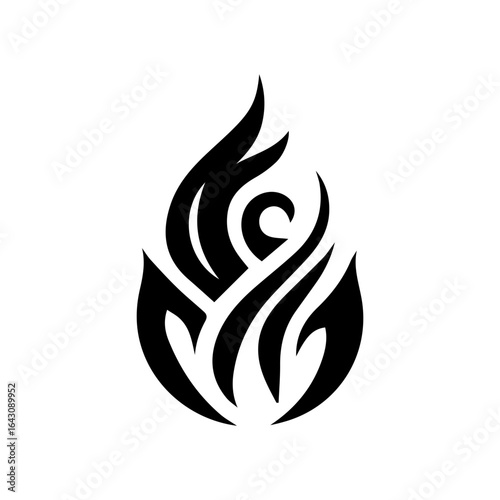 nine unique black flame icon