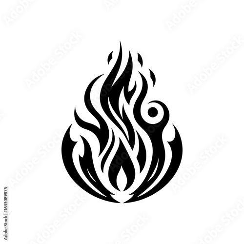 nine unique black flame icon